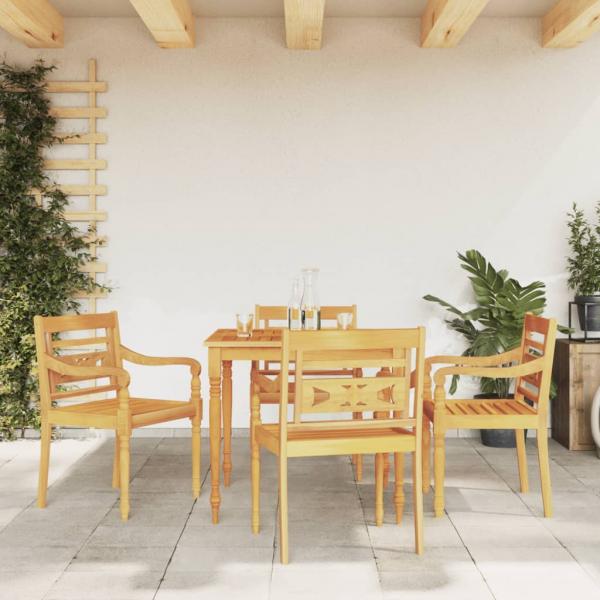 ARDEBO.de - 5-tlg. Garten-Essgruppe Massivholz Teak