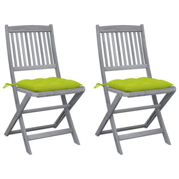 ARDEBO.de - Klappbare Gartenstühle 2 Stk. mit Kissen Massivholz Akazie