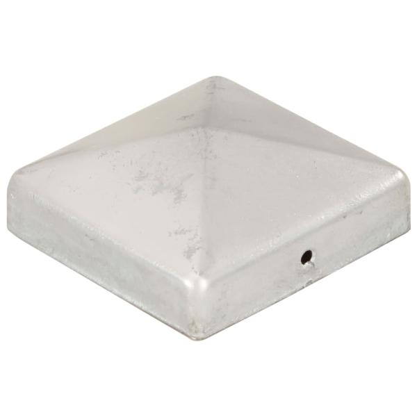 Pfostenkappen 6 Stk. Pyramide Verzinktes Metall 81 x 81 mm