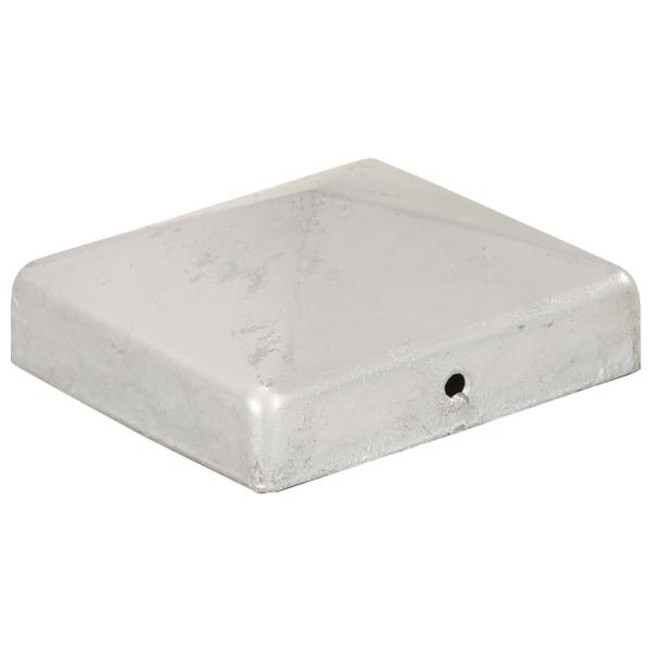 Pfostenkappen 6 Stk. Pyramide Verzinktes Metall 81 x 81 mm