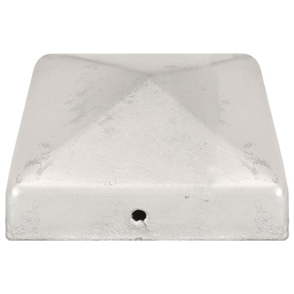 Pfostenkappen 6 Stk. Pyramide Verzinktes Metall 81 x 81 mm