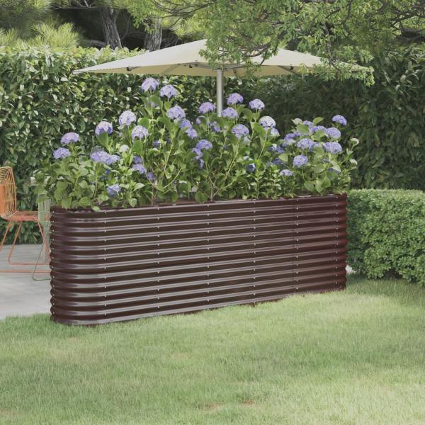 ARDEBO.de - Hochbeet Pulverbeschichteter Stahl 224x40x68 cm Braun