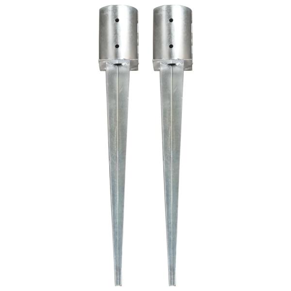 ARDEBO.de - Erdspieße 2 Stk. Silbern 10x76 cm Verzinkter Stahl