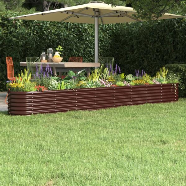ARDEBO.de - Hochbeet Pulverbeschichteter Stahl 332x40x36 cm Braun