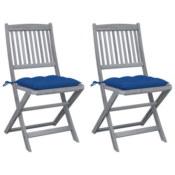 ARDEBO.de - Klappbare Gartenstühle 2 Stk. mit Kissen Massivholz Akazie