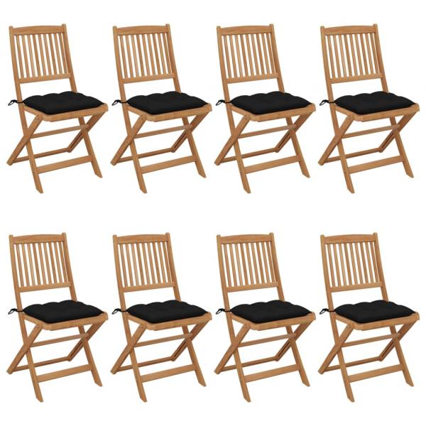 ARDEBO.de - Klappbare Gartenstühle 8 Stk. mit Kissen Massivholz Akazie