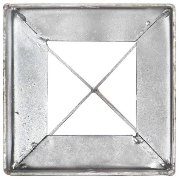 Erdspieße 6 Stk. Silbern 10×10×76 cm Verzinkter Stahl
