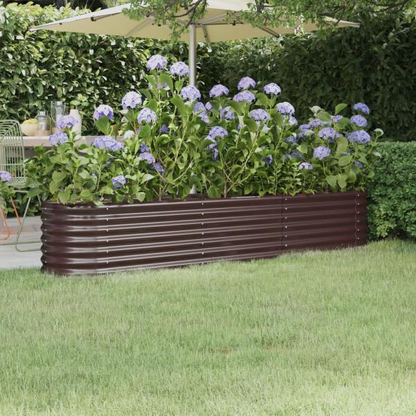 ARDEBO.de - Hochbeet Pulverbeschichteter Stahl 224x40x36 cm Braun