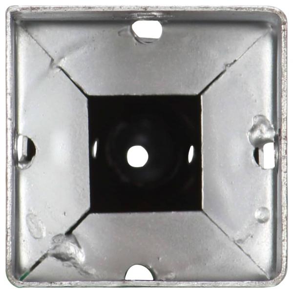 Erdspieße 2 Stk. Silbern 10×10×57 cm Verzinkter Stahl