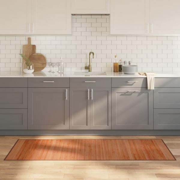 ARDEBO.de - Teppich Rechteckig Braun 70x200 cm Bambus