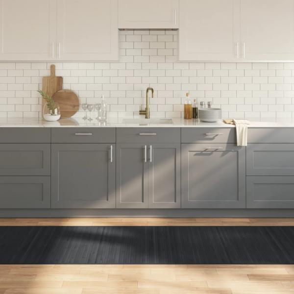 ARDEBO.de - Teppich Rechteckig Grau 80x500 cm Bambus