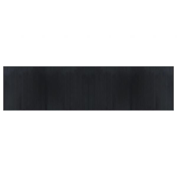 Teppich Rechteckig Schwarz 100x400 cm Bambus