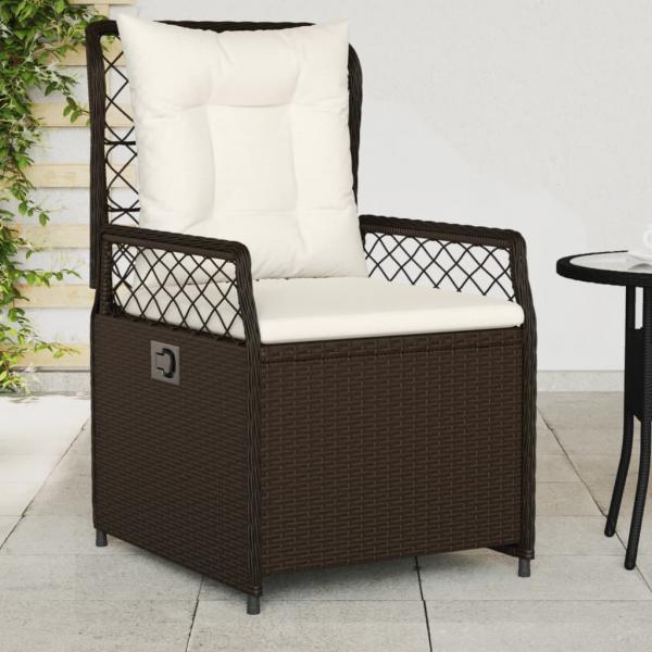 ARDEBO.de - Gartensessel 2 Stk. Verstellbar Braun Poly Rattan
