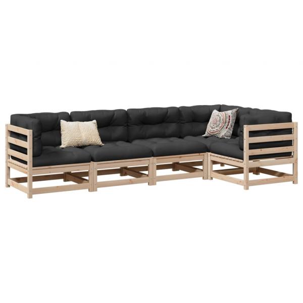ARDEBO.de - 5-tlg. Garten-Sofagarnitur Massivholz Kiefer