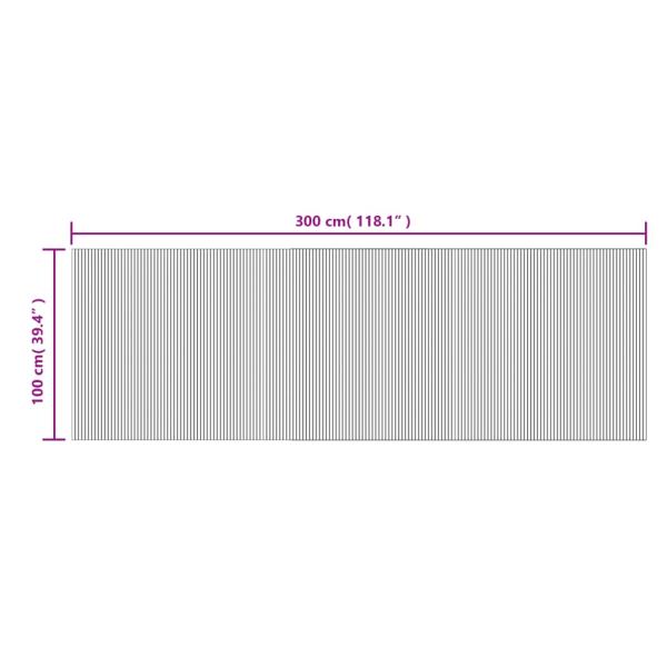 Teppich Rechteckig Hell Natur 100x300 cm Bambus
