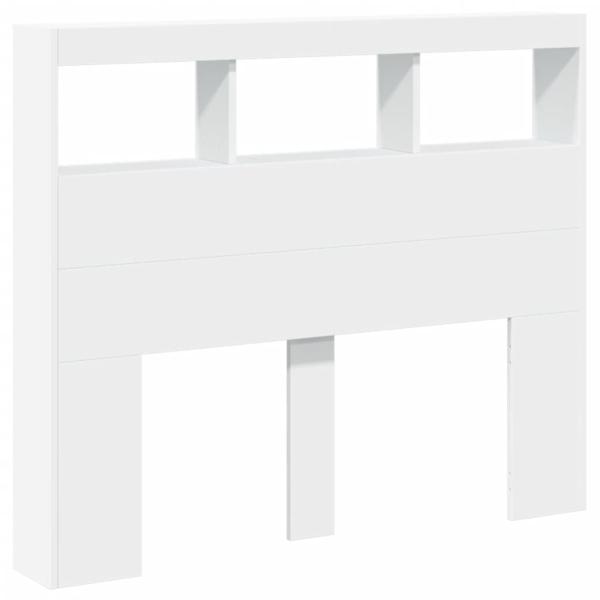 LED-Kopfteil mit Ablagen Weiß 120x17x102 cm