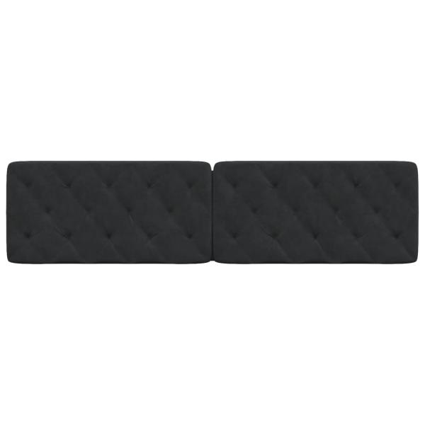 Kopfteil-Kissen Schwarz 200 cm Samt