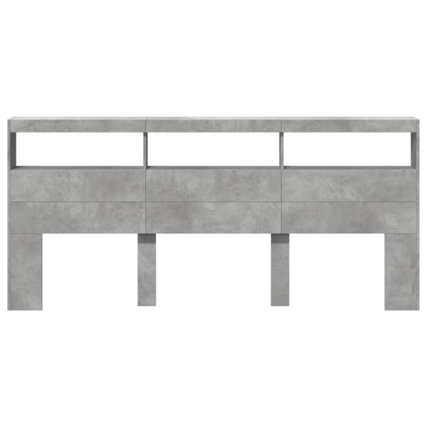 LED-Kopfteil mit Ablage Betongrau 220x17x102 cm