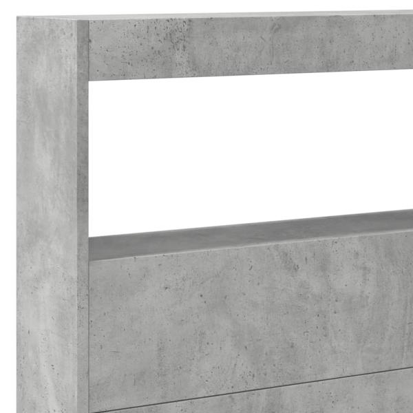 LED-Kopfteil mit Ablage Betongrau 220x17x102 cm