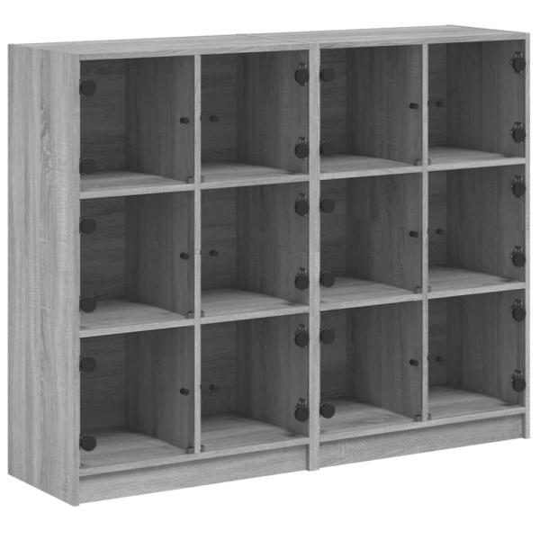 Bücherregal mit Türen Grau Sonoma 136x37x109 cm Holzwerkstoff