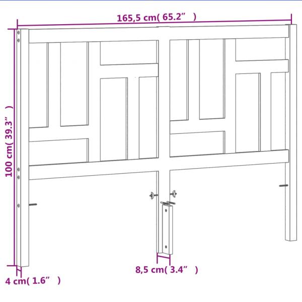 Kopfteil Wachsbraun 160 cm Massivholz Kiefer