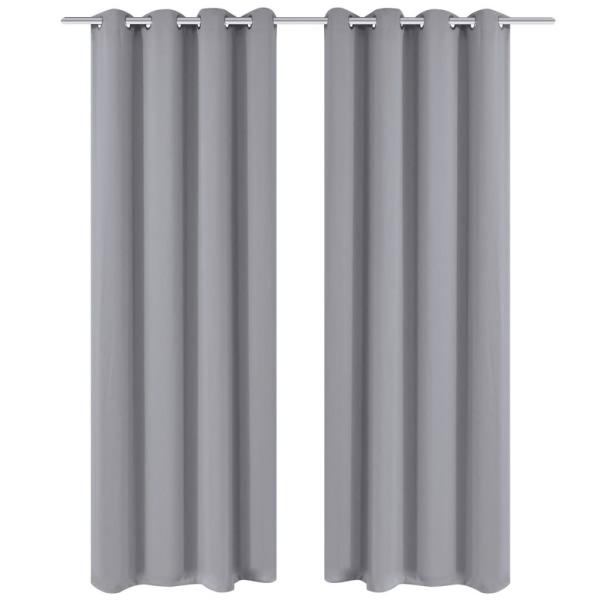 Verdunkelungsvorhang mit Metallösen 270 x 245 cm Grau