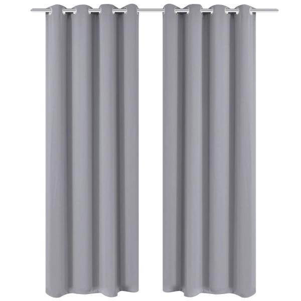 Verdunkelungsvorhang mit Metallösen 270 x 245 cm Grau