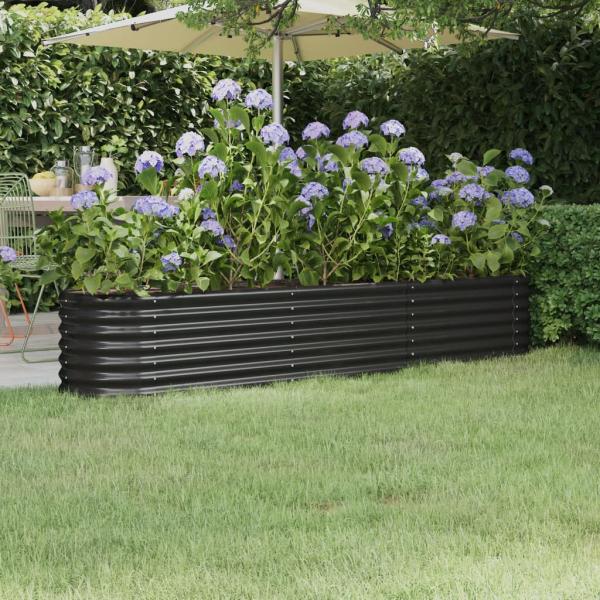 ARDEBO.de - Hochbeet Pulverbeschichteter Stahl 224x40x36 cm Anthrazit