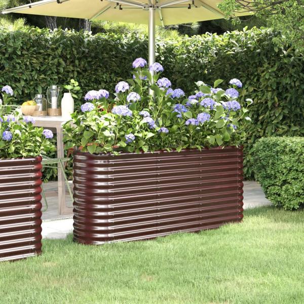 ARDEBO.de - Hochbeet Pulverbeschichteter Stahl 152x40x68 cm Braun