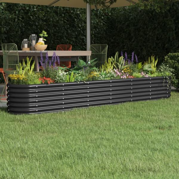 ARDEBO.de - Hochbeet Pulverbeschichteter Stahl 260x40x36 cm Anthrazit
