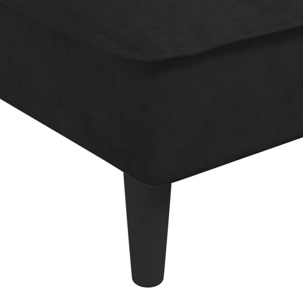 Schlafsofa in L-Form Schwarz 255x140x70 cm Samt