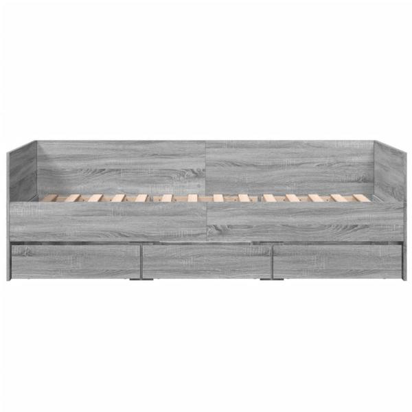 Tagesbett mit Schubladen Grau Sonoma 90x200 cm Holzwerkstoff