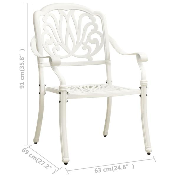 3-tlg. Bistro-Set Aluminiumguss Weiß