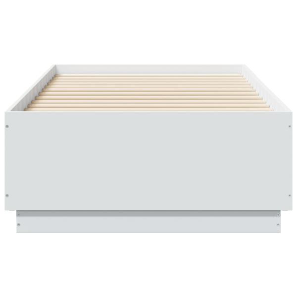 Bettgestell mit LED Weiß 75x190 cm Holzwerkstoff