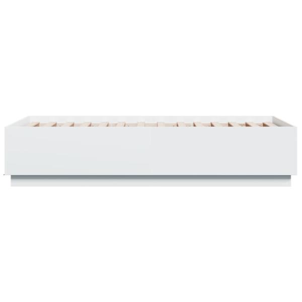 Bettgestell mit LED Weiß 75x190 cm Holzwerkstoff