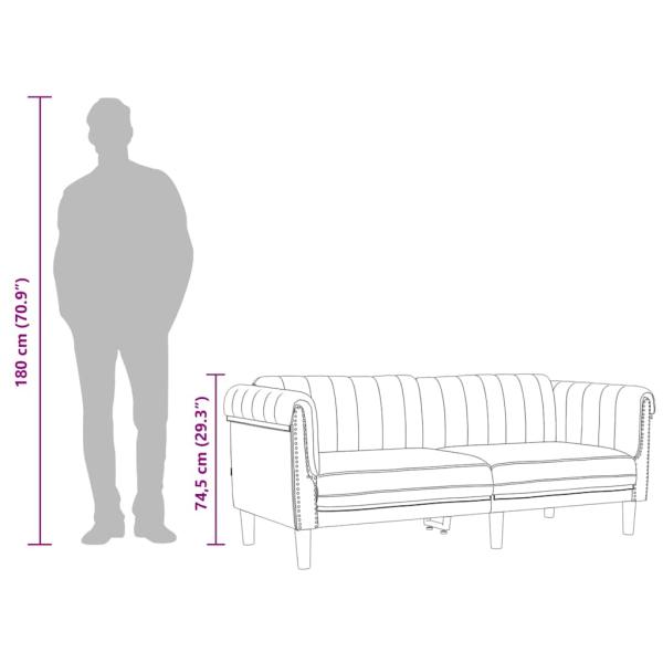 Sofa 2-Sitzer Dunkelgrau Samt