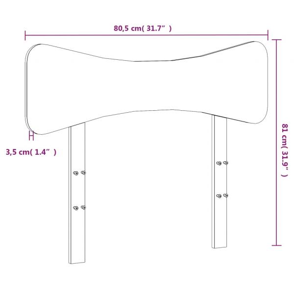 Kopfteil Weiß 75 cm Massivholz Kiefer 