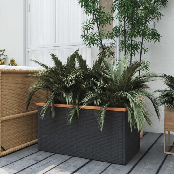 ARDEBO.de - Pflanzkübel Schwarz 80x40x40 cm Poly Rattan