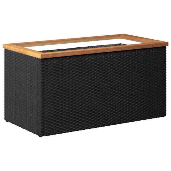 Pflanzkübel Schwarz 80x40x40 cm Poly Rattan