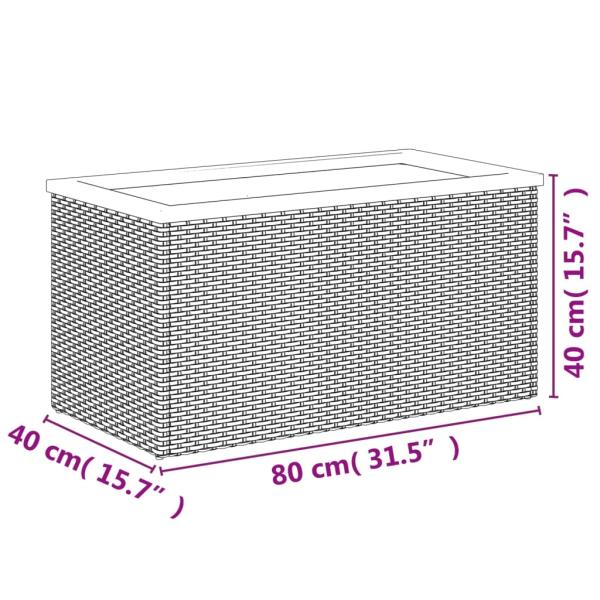 Pflanzkübel Schwarz 80x40x40 cm Poly Rattan