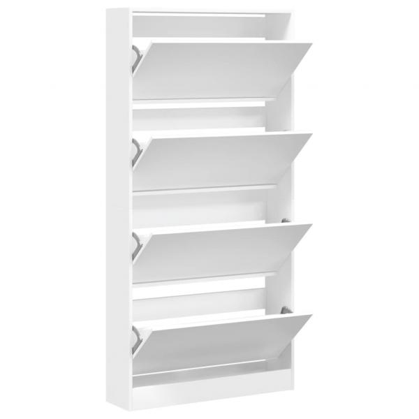 Schuhschrank mit 4 Klappen Weiß 80x21x163,5 cm