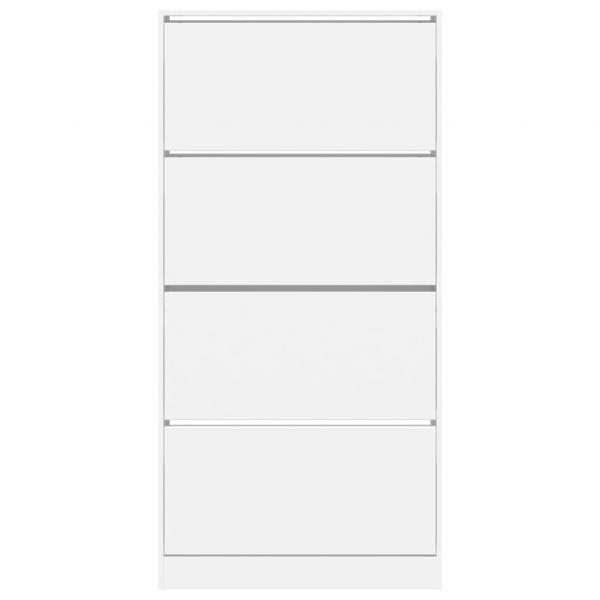 Schuhschrank mit 4 Klappen Weiß 80x21x163,5 cm