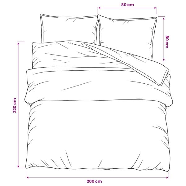Bettwäsche-Set Weiß und Braun 200x220 cm Baumwolle