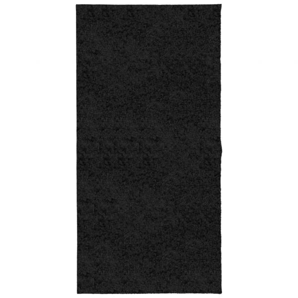 Shaggy-Teppich PAMPLONA Hochflor Modern Schwarz 100x200 cm