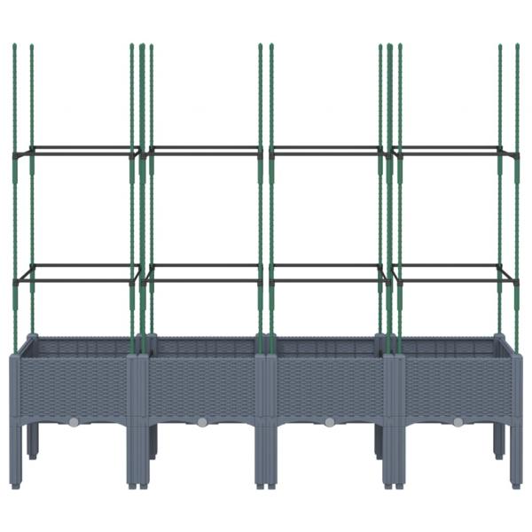 Pflanzkübel mit Rankgitter Grau 160x40x142,5 cm PP