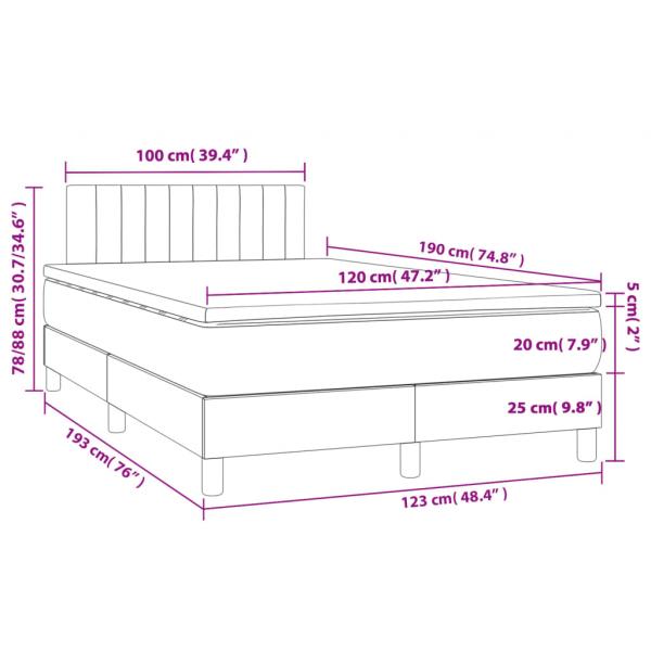 Boxspringbett mit Matratze Taupe 120x190 cm Stoff