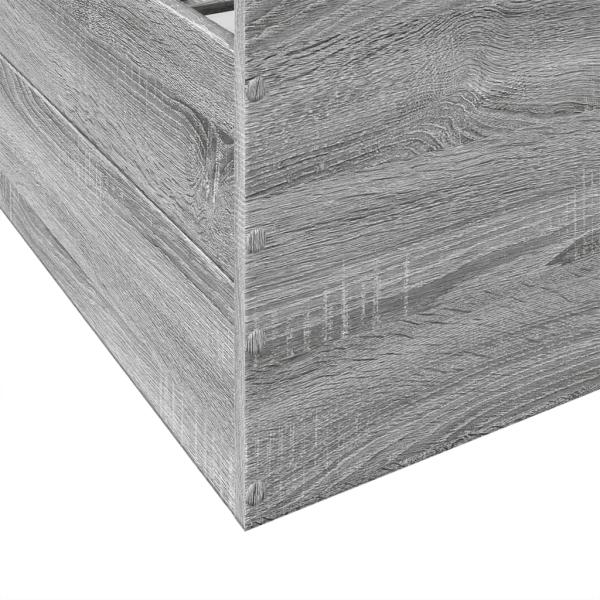ARDEBO.de - Bettgestell mit Schubladen Grau Sonoma 135x190 cm Holzwerkstoff