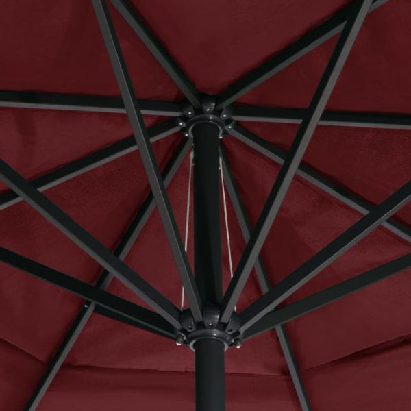 Sonnenschirm mit Aluminium-Mast 600 cm Bordeauxrot 