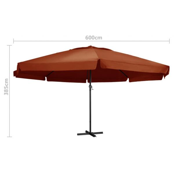 Sonnenschirm Aluminium-Mast 600 cm Terrakotta-Rot 