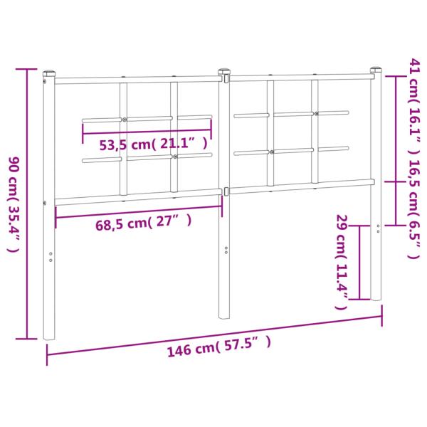 Kopfteil Metall Schwarz 140 cm